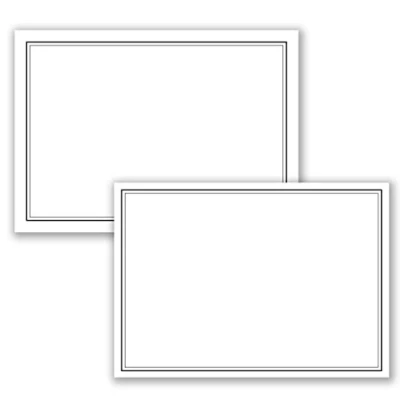 Abbildung von 25 x Set Trauereinzelkarten DIN A6 + Trauerumschläge C6 Mit schwarzem Trauer Doppelrahmen 10,5 14,8 cm bedruckbar Kondolenz für Danksagung