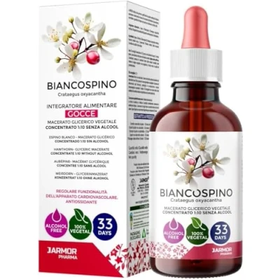 Abbildung von Weißdorn (Crataegus Oxyacantha) konzentriertes Glycerinmazerat Flüssigextrakt Tropfen 100 ml, Nahrungsergänzungsmittel, Vegan, J.Armor Pharma