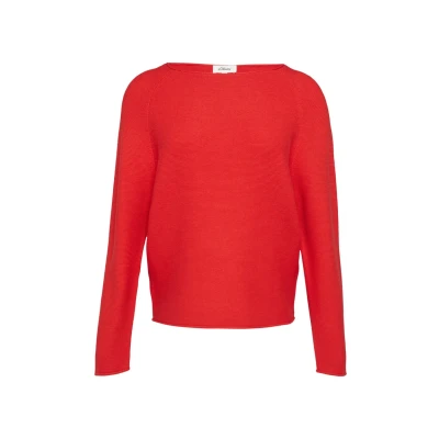 Abbildung von s.Oliver AUS MIT Ubootausschnitt Strickpullover, Damen, Größe: 34, Rot