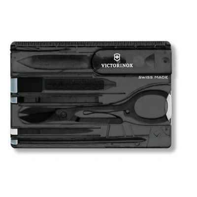 Abbildung von Victorinox Schweizer Taschenmesser, Swiss Card Classic, Multitool in Kreditkartenformat, 10 Funktionen, Spitzklinge, Schere