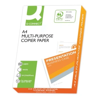 Abbildung von Q CONNECT KF10057 Kopierpapier Druckerpapier/DIN A4, 75g/m²/ 1 x 500 Blatt/Qualitätsklasse C/Universalpapier/für Zuhause Büro und das Homeoffice/Multifunktions Papier