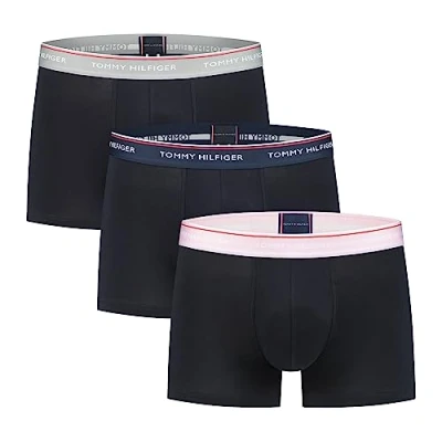 Abbildung von Tommy Hilfiger Premium Trunk 3 PACK Panties, Herren, Größe: Medium, Pitch blue/pink/antique silver
