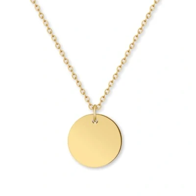 Abbildung von GD GOOD.designs Halskette Damen Gold mit Coin Plättchen Wasserfest Edelstahl Kette Kreis Anhänger rund I Größenverstellbar 40+5cm