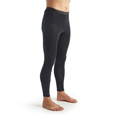 Abbildung von Icebreaker 100% Merinowolle Herren Base Layer Everyday Leggings 175 Ultralight Fabric Merino Thermo Unterwäsche Männer Winter Thermounterwäsche Thermohose Black/Monsoon, S