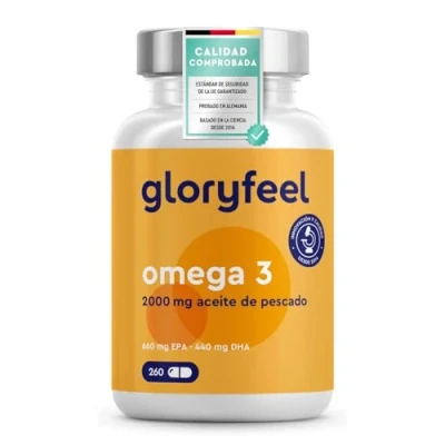 Abbildung von Omega 3 Kapseln 2000mg Fischöl hochdosiert Mit 660mg EPA und 440mg DHA In Triglycerid Form Essentielle Fettsäuren Support für Gehirn, Herz &amp; Sehkraft* Nachhaltiger Fischfang