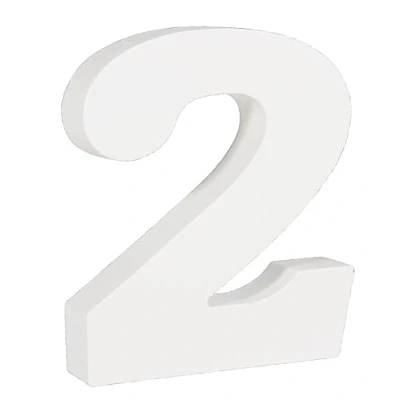 Abbildung von Rayher MDF Zahl 2, weiß, 9,2 x 11 cm, Stärke 2 3D Holz, Holz Zahlen FSC zertifiziert, 64602102