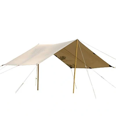 Abbildung von Tatonka Tarp 4 TC (285 x 400 cm) Wasserdichtes aus Baumwollmischgewebe mit hervorragender UV Stabilität, Ösen und Abpsannschlaufen Schützt vor Sonne, Wind Regen beige