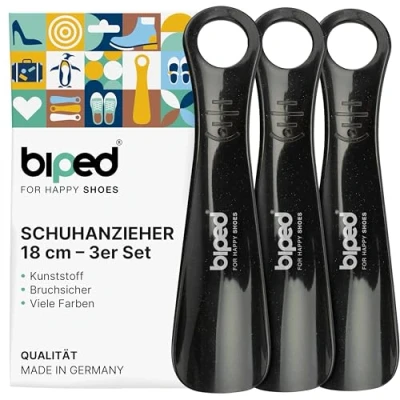 Abbildung von biped 3er Set Schuhanzieher Kunststoff 18 cm Schuhlöffel deutsche Herstellung z1570(schwarz)