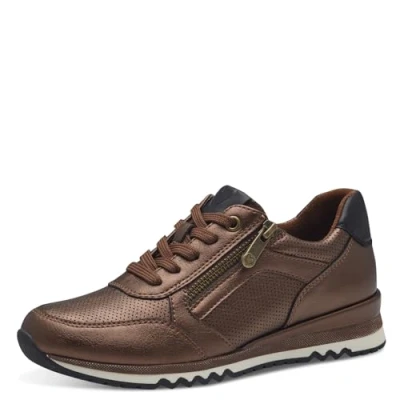 Abbildung von MARCO TOZZI Damen Sneaker flach Vegan Freizeit, Braun (Bronce), 39 EU