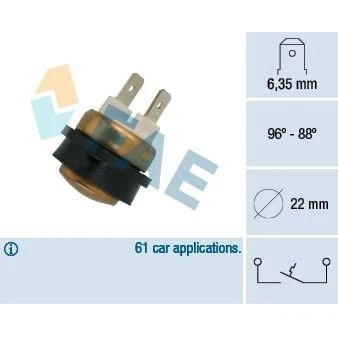 Abbildung von EPS 1.850.093 Temperaturschalter, Kühlerlüfter Made in Italy OE Equivalent