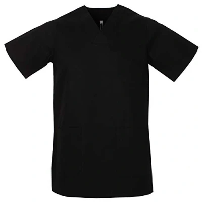 Abbildung von MISEMIYA Medizinische Uniformen Unisex Top Krankenschwester Krankenhaus Berufskleidung Medium, Schwarz
