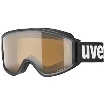 Abbildung von uvex g.gl 3000 P Skibrille für Damen und Herren polarisiert vergrößertes, beschlagfreies Sichtfeld black matt/brown clear one size