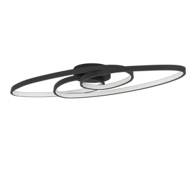 Abbildung von EGLO Deckenleuchte »GIANELLA«, 1 flammig, Leuchtmittel LED Modul fest integriert, Deckenlampe dimmbar, Metall in schwarz und Kunststoff weiß, 88 cm