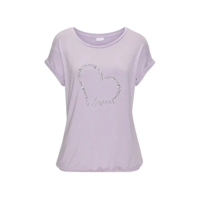 Abbildung von Lascana Kurzarmshirt »mit Herz Print«, aus weichem Viskose Stretch