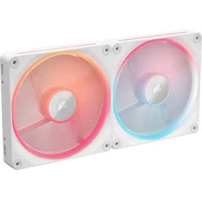 Abbildung von CORSAIR iCUE LINK LX140 R RGB 140mm PWM Umkehrlüfter Doppelter Lüftersatz Geräuscharm, Magnetische Kuppellagerung, Zwei Lichtschleifen, QuikTurn™ Schrauben, Null Drehzahl Modus Weiß