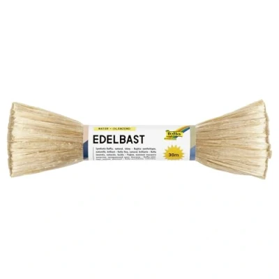 Abbildung von folia 9210 Raffia Edelbast, 1 Bündel á 30 m in natur, Schnur aus glänzender Kunstfaser, ideal zum Basteln, zur Dekoration oder für Gestecke, Sträuße und andere floristische Arbeiten