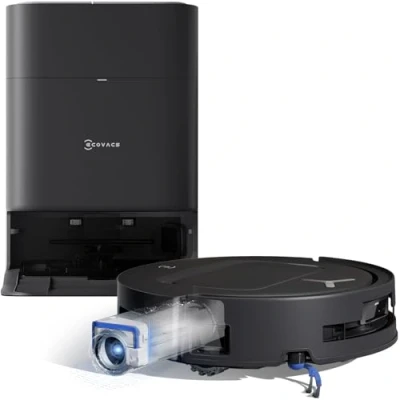 Abbildung von ECOVACS DEEBOT T80 Omni Saugroboter mit Wischfunktion, 18.000 Pa, OZMO Roller Wischwalze kontinuierlicher Frischwasser Selbstreinigung, ZeroTangle 3.0,Moppwäsche 40 75℃ heißem Wasser, Schwarz