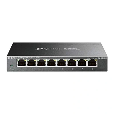 Abbildung von TP Link TL SG108E Managed Switch 8 Port Gigabit Ethernet LAN Switch(Plug and Play Netzwerk Switch,Metallgehäuse, QoS, IGMP Snooping,LAN Verteiler, zentrales Management, energieeffizient)schwarz