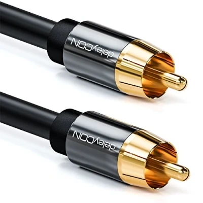 Abbildung von deleyCON 2m Subwoofer Kabel Cinch RCA Digitales Koaxialkabel Vergoldete Stecker Audio AV Receiver Verstärker Heimkino