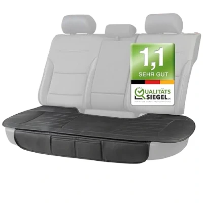 Abbildung von Walser Sitzauflage Auto Fernando, Autositzauflage Rückbank, Sitzauflagen 1 Stück, Autositzschoner Rückbank Kunst Leder, Autositz Auflage, Autositzkissen Car Seat Cover schwarz