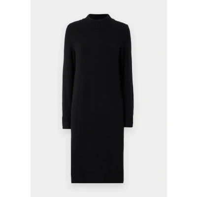 Abbildung von Vila Damen Viril Crew Neck L/S Midi Dress Noos Kleid, Schwarz, L EU