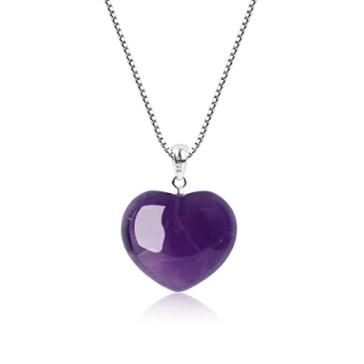 Abbildung von COAI Geschenkideen Damen 925 Sterling Silber Kette mit Herz Anhänger Liebe aus Amethyst