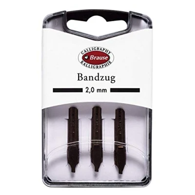 Abbildung von Brause 18025B Packung, mit 50 Feder Bandzug, 2, 5 mm, ideal für gotische Buchstaben, die Kalligraphie, 1 Pack