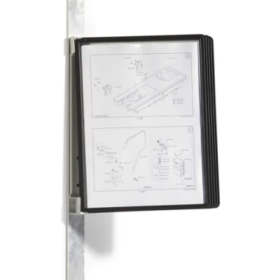 Abbildung von Durable Sichttafelwandhalter (Vario Magnet Wall 5, mit 5 Sichttafeln A4) schwarz, 591401