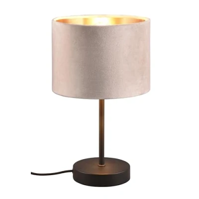 Abbildung von Trio Leuchten Tischleuchte Julieta 519000144, Metall Schwarz matt, Schirm Samt Beige/goldfarbig, exkl. 1x E27