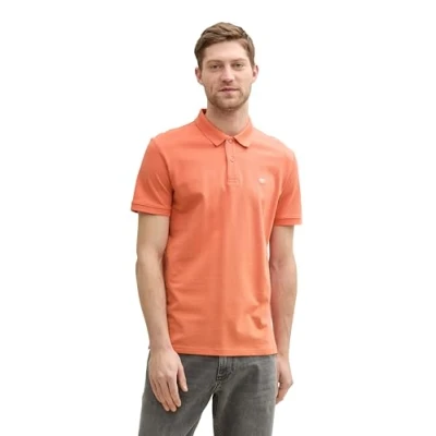 Abbildung von TOM Tailor Basic WITH Contrast Poloshirt, Herren, Größe: Medium, Brick orange