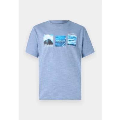 Abbildung von TOM Tailor SLUB Photo Tshirt print, Herren, Größe: XXL, Dove blue