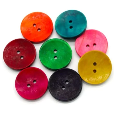 Abbildung von 50 große, bunte Holzknöpfe 35mm, 30mm oder 25mm 2 Loch rund bunter Mix Knöpfe Knopf basteln annähen XL aus Holz Zweilochknöpfe bunt zum nähen Jackenknöpfe (25mm)