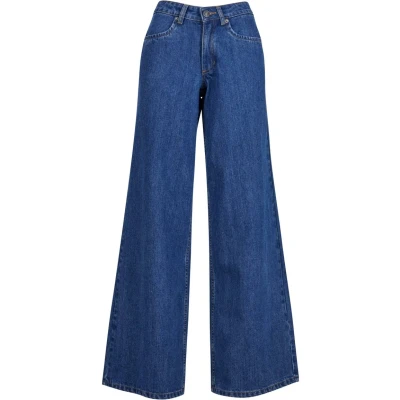 Abbildung von Urban Classics Waist WIDE Jeans Relaxed Fit, Damen, Größe: XS, Mid indigo washed