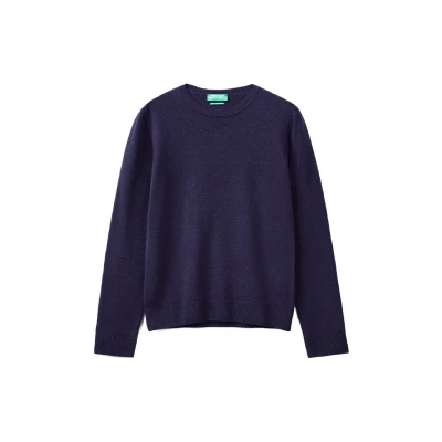 Abbildung von United Colors of Benetton Damen Maglia G/C M/L 1002d1k01 Pullover, Dunkelblau 016, S