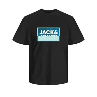 Abbildung von JACK &amp; JONES Herren Jcologan Summer Print Tee Crew Neck FST T Shirt, Schwarz, S