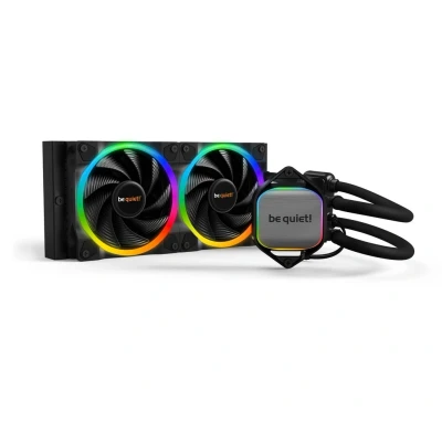 Abbildung von be quiet! Pure Loop 2 FX 240mm, All in One Wasserkühlung, Light Wings 120mm PWM high speed Lüfter, 20 ARGB LEDs, beleuchteter Kühlblock, Hub, BW013