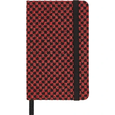 Abbildung von Moleskine Shine Notizbuch, Made in Italy Stoffeinband von Mantero, mit weißen Seiten und elastischem Verschluss, Extra Small Format, Farbe Rot
