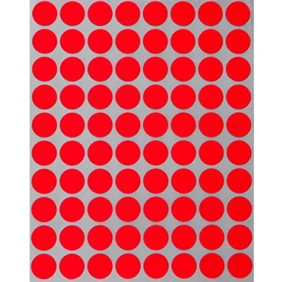 Abbildung von Farbcodierung Etiketten Neon Rot 13mm runde Aufkleber 1,3cm Klebepunkte 1200 Stück von Royal Green