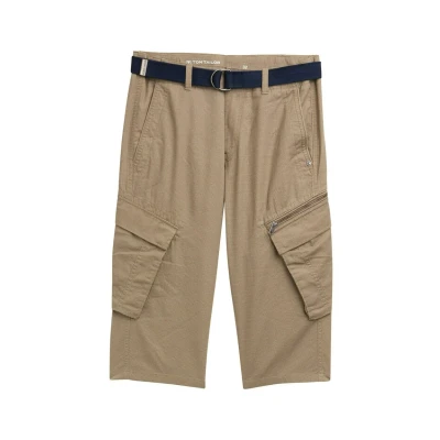 Abbildung von TOM Tailor MAX Overknee MIT GÜRTEL Shorts, Herren, Größe: 33, Beige mesh print