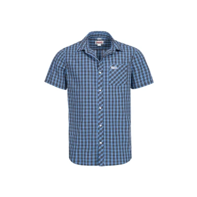 Abbildung von Lonsdale Kurzarm Passform Brixworth Hemd, Herren, Größe: Small, Blue/white/black