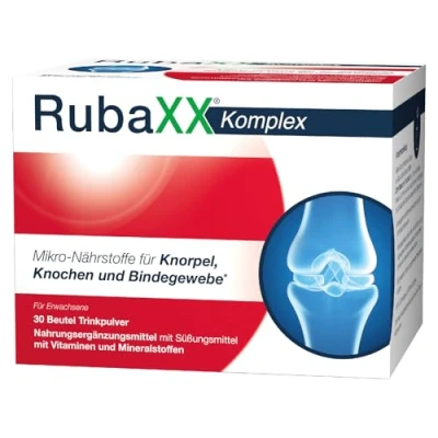 Abbildung von RubaXX® Komplex Mikro Nährstoffkomplex mit Kollagen, Glucosamin, Chondroitin und Hyaluronsäure sowie Vitaminen Mineralstoffen 30 Beutel Qualitätsprodukt