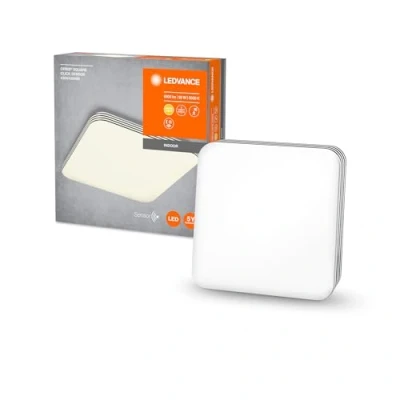 Abbildung von LEDVANCE LED Wand und Deckenleuchte, quadratische Leuchte mit Bewegungsmelder für Innen, Betriebsarten per Klick änderbar, Warmweiß (3000K), 430mm x 430mm, ORBIS SQUARE CLICK SENSOR