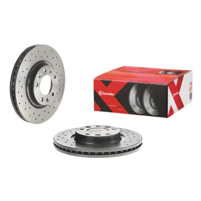 Abbildung von BREMBO XTRA LINE 09.8303.1X Bremsscheibe 283 26 5 gelocht/innenbel. beschichtet mit Schrauben PEUGEOT: 508 I SW, Saloon, 607 Saloon