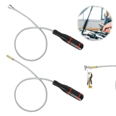 Abbildung von 2 Stücke Magnetheber Magnetstabgreifer mit 500mm Flexibler Schwanenhals, Tragbares Biegbares Magnetgreifer, Stabmagnet Stark Flexibel zum Aufnehmen von kleinen Teilen Metallgegenstände