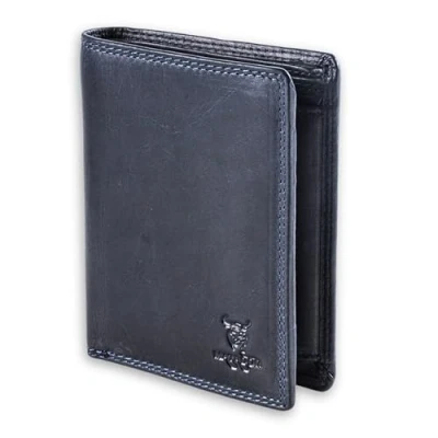 Abbildung von MATADOR Geldbörse XXL Portmonee Herren Groß Echt Leder mit vielen Fächern &amp; RFID Schutz Portemonnaie Geldbeutel Männer Hochformat Viele Karten Fächer Geldbörsen Geschenk Box Navy Blau