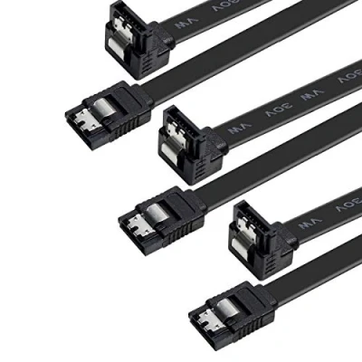 Abbildung von BENFEI SATA III Kabel, 3 Stück, 6Gbps, gerade, HDD SDD Datenkabel mit Arretierung, 45,7 cm für HDD, SSD, CD Treiber, Writer (Schwarz,1x 90, Stück)