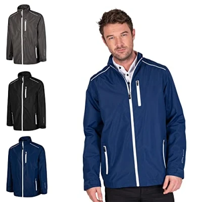 Abbildung von Insel Grün Herren Golf Full Zip wasserdichte Jacke Char/Schwarz M
