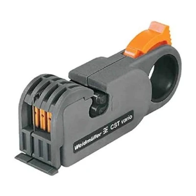 Abbildung von Weidmüller Abmantelwerkzeug CST VARIO (für Coaxialkabel + Datenleitungen Ø 2,5 8 mm, inkl. 3 Messereinsätze, max. Gesamtabisolierlänge 17 mm) 480876