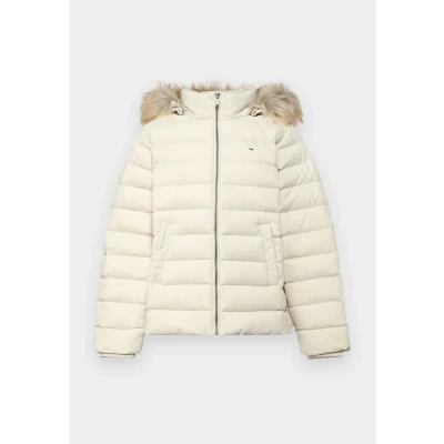 Abbildung von Tommy Jeans Basic Hooded Jacket Daunenjacke, Damen, Größe: 54, Newsprint