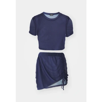 Abbildung von Lascana LSCN BY Shirt AND Skirt SET Strandaccessoire, Damen, Größe: 34, Blue